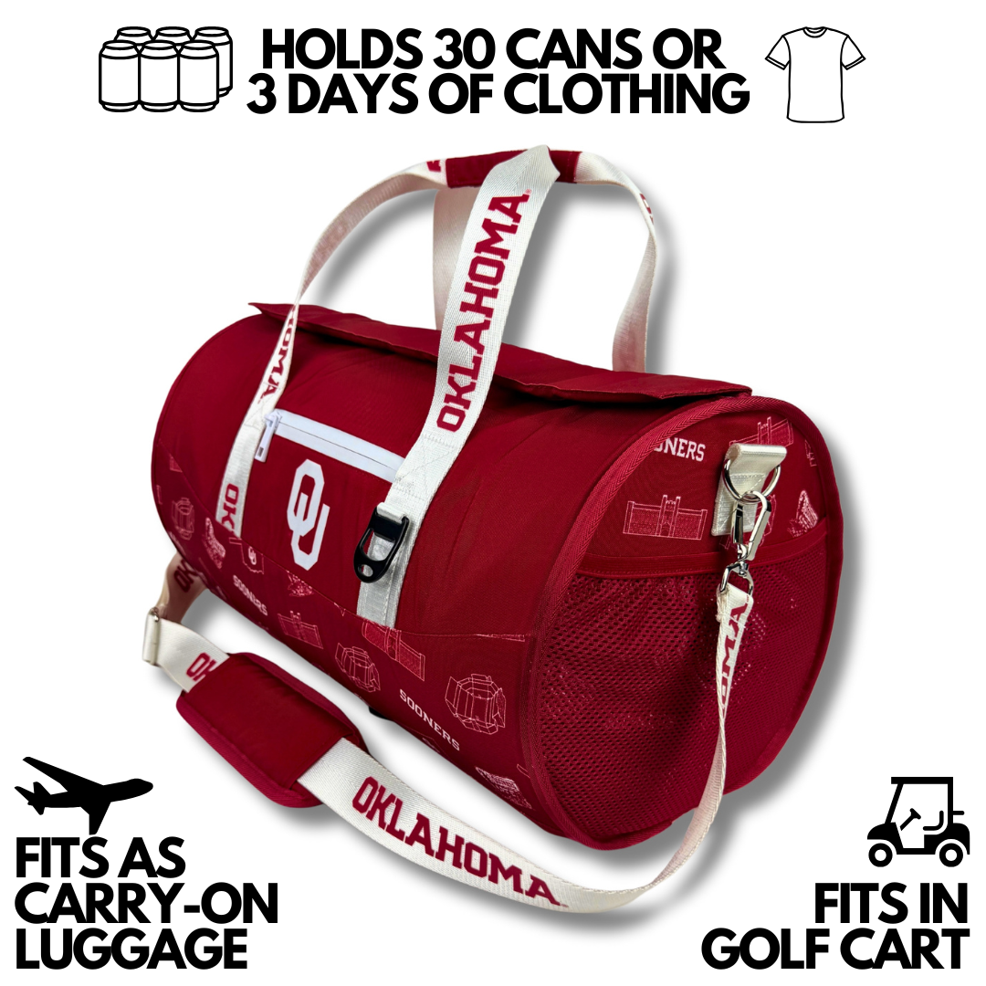 University of Oklahoma Duffle Cooler Features