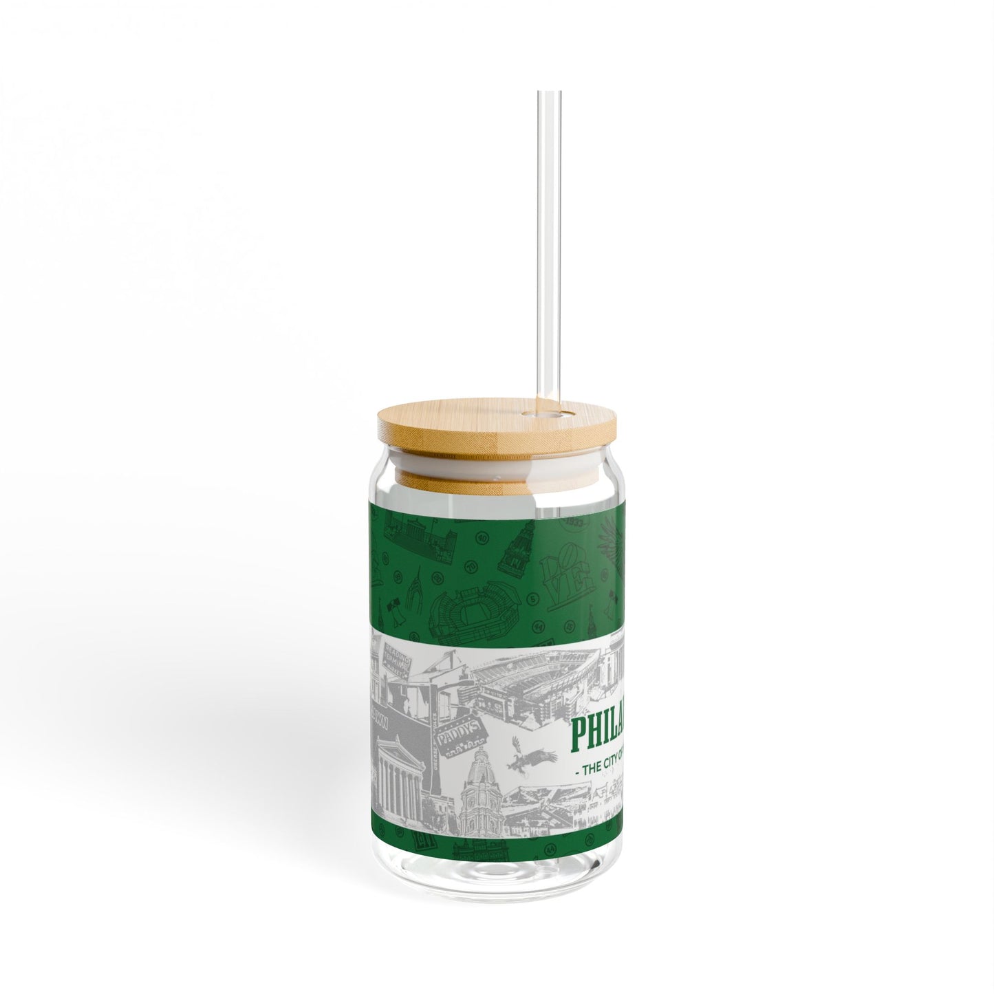 Glass sipper with straw