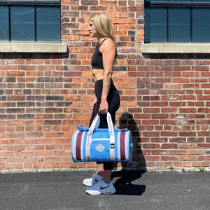Girl-Holding-Philly-Baseball-Duffle-Cooler-Bag