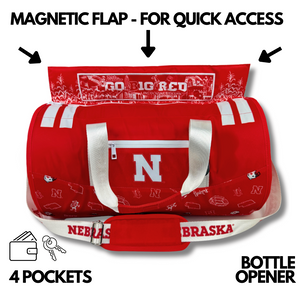 The-Magnetic-Flap-Of-University-of-Nebraska-Duffle-Cooler-Bag