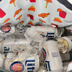 Duffle-cooler-bag-with-cans-&-ice
