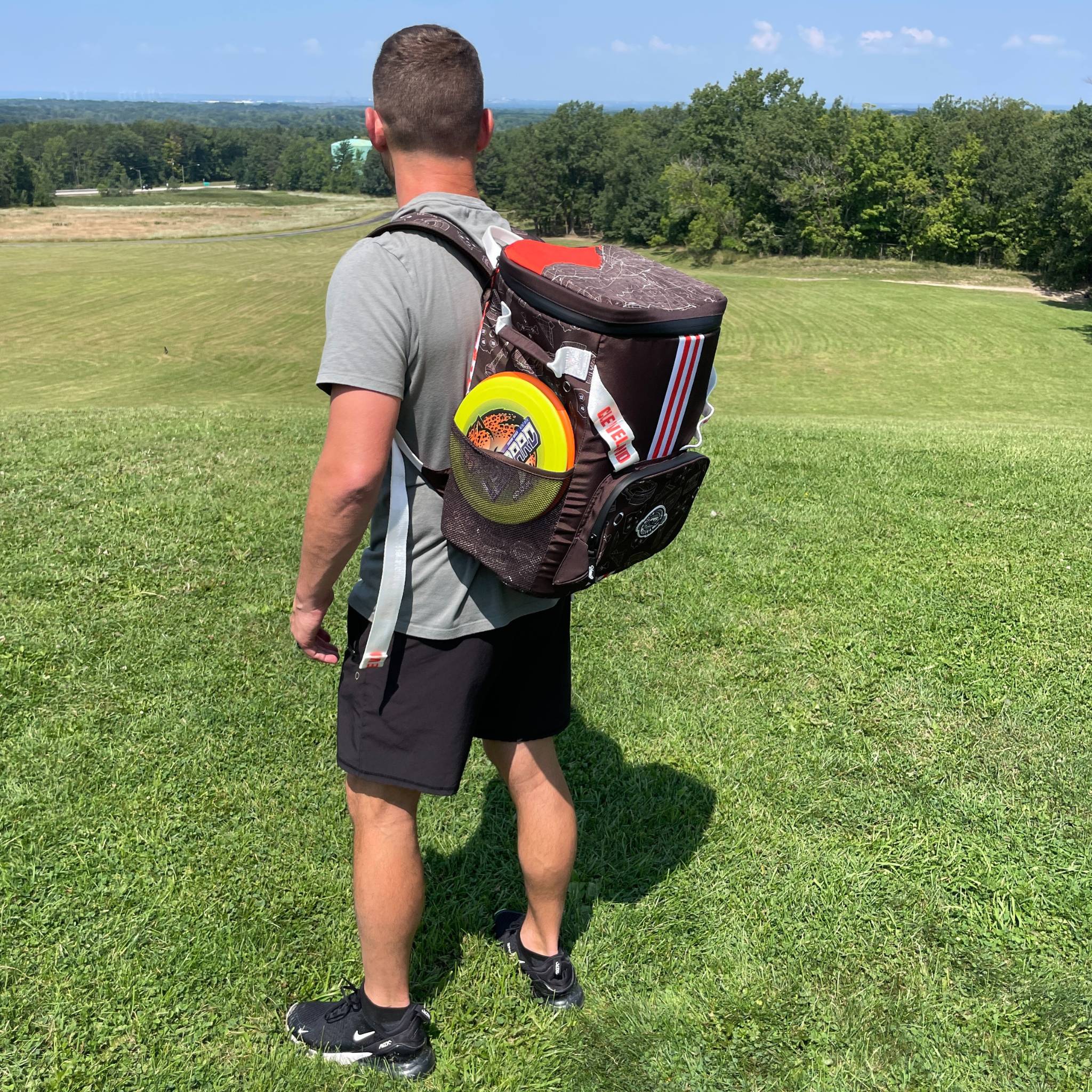 Man Wearing Cleveland Backpack Cooler