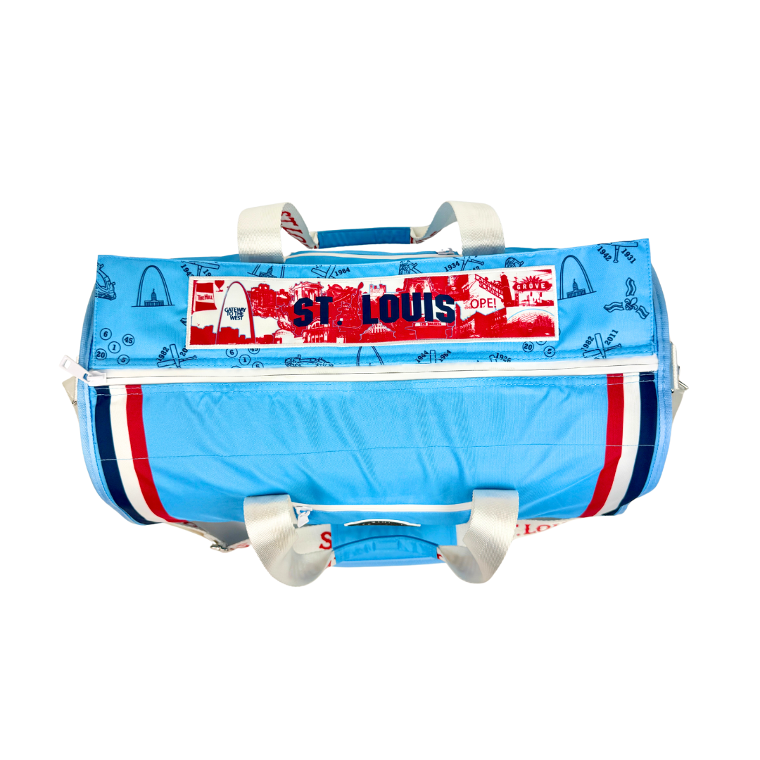 Top-tier of St Louis Baseball Duffle Cooler