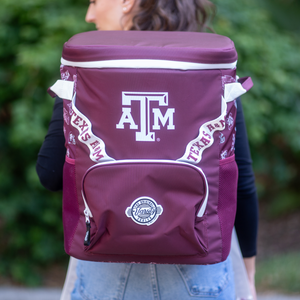Girl-Carrying-Texas-A&M-University-Backpack-Cooler