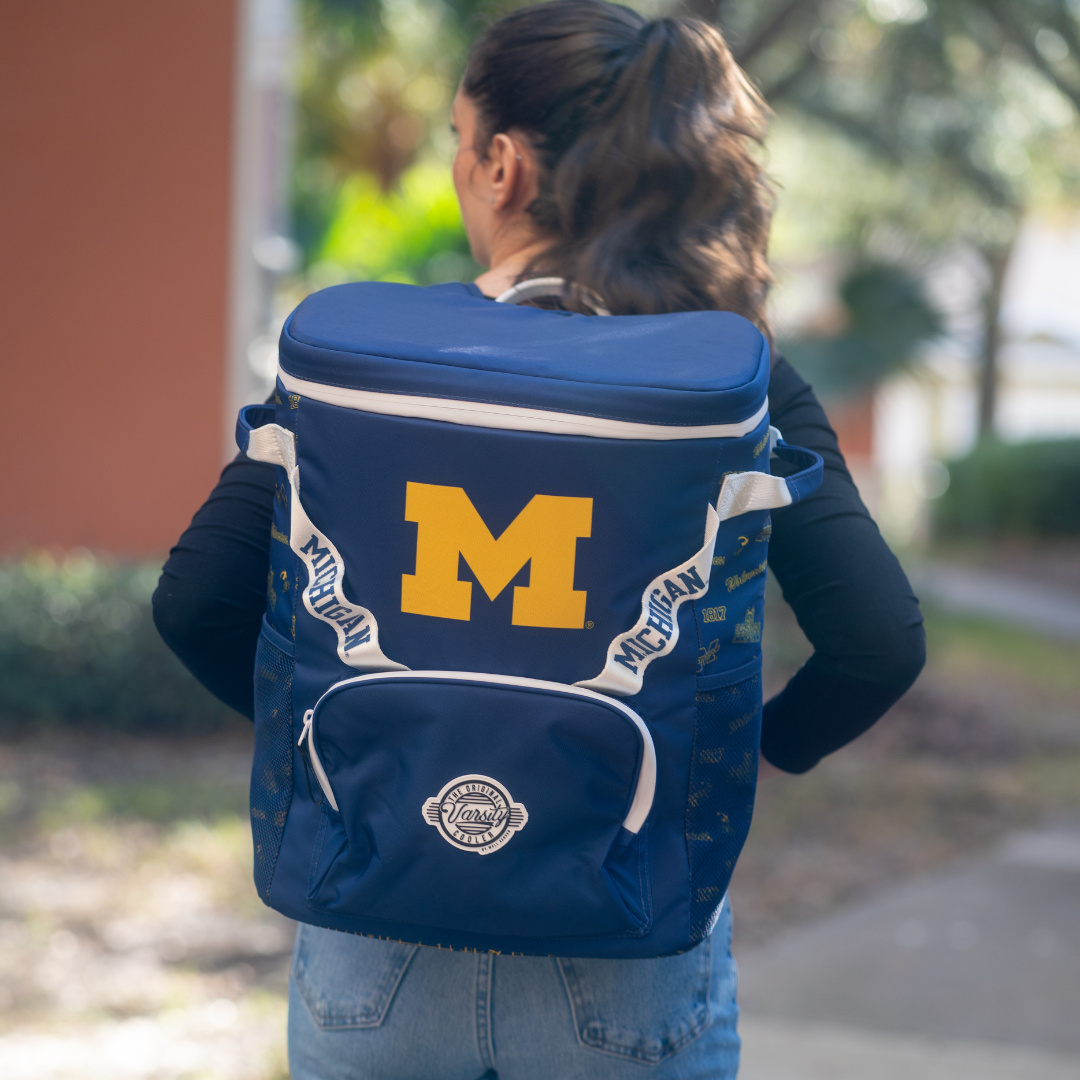 Girl Styling With University of Michigan Backpack Cooler