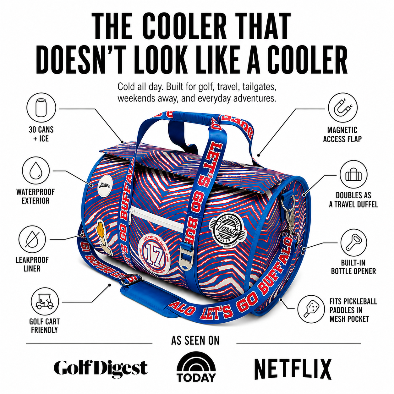 Buffalo Duffel Cooler - Patricia Allen Fund x Zubaz – The Varsity