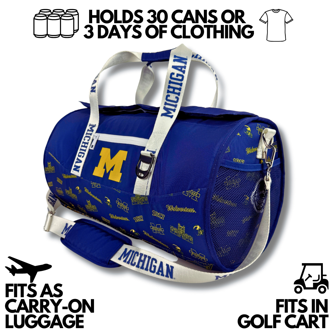 University of Michigan Duffel Cooler – 30 Can Travel Bag – The University of Michigan Duffel Cooler – 30 Can Travel Bag – The