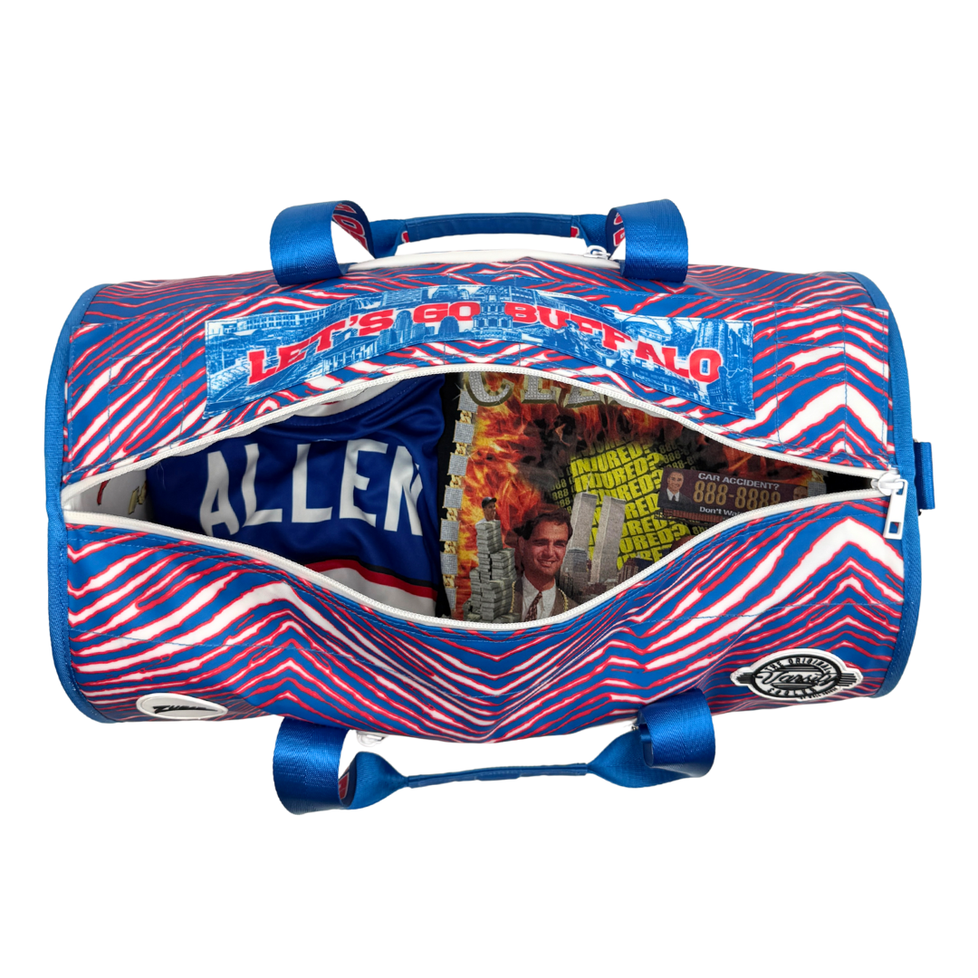Buffalo Duffel Cooler - Patricia Allen Fund x Zubaz – The Varsity Buffalo Duffel Cooler - Patricia Allen Fund x Zubaz – The Varsity