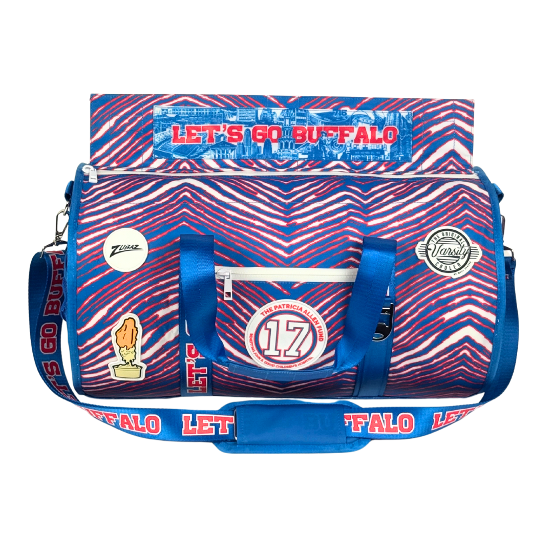Buffalo Duffel Cooler - Patricia Allen Fund x Zubaz – The Varsity Buffalo Duffel Cooler - Patricia Allen Fund x Zubaz – The Varsity