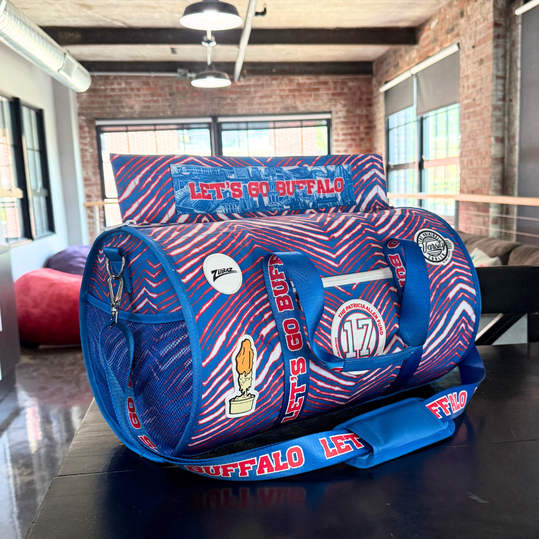 Buffalo Duffel Cooler - Patricia Allen Fund x Zubaz – The Varsity Buffalo Duffel Cooler - Patricia Allen Fund x Zubaz – The Varsity