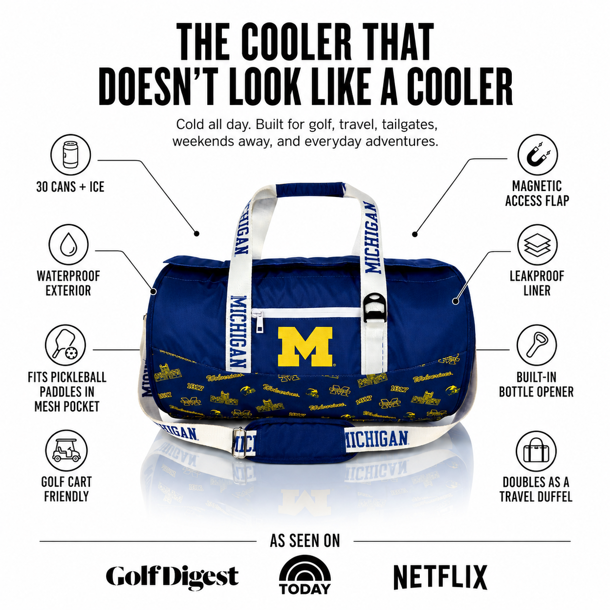 University of Michigan Duffel Cooler