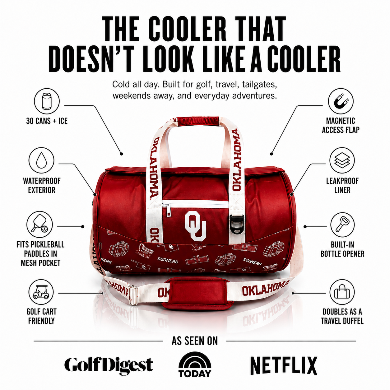 University of Oklahoma Duffel Cooler