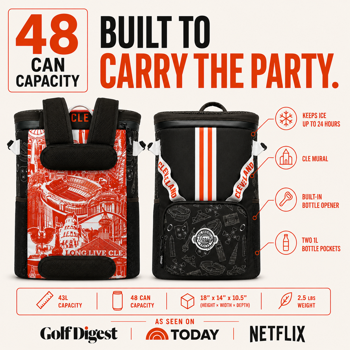 Cleveland Backpack Cooler