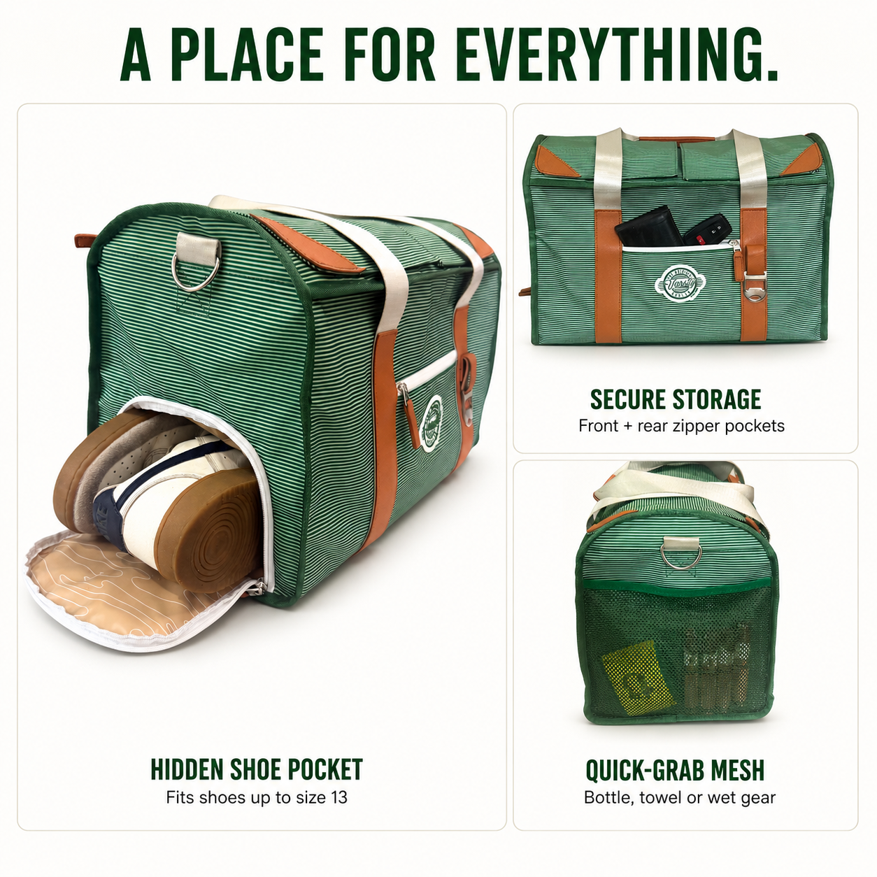 Course-Cruiser-storage-features-including-a-separate-shoe-compartment-fitting-up-to-size-13,-zipper-pockets-and-side-mesh-pocket.