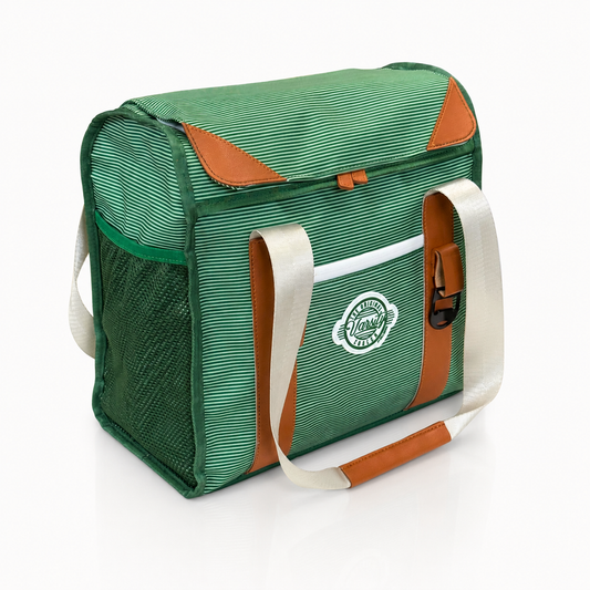 Green pinstripe Course Cruiser Standard golf cart cooler