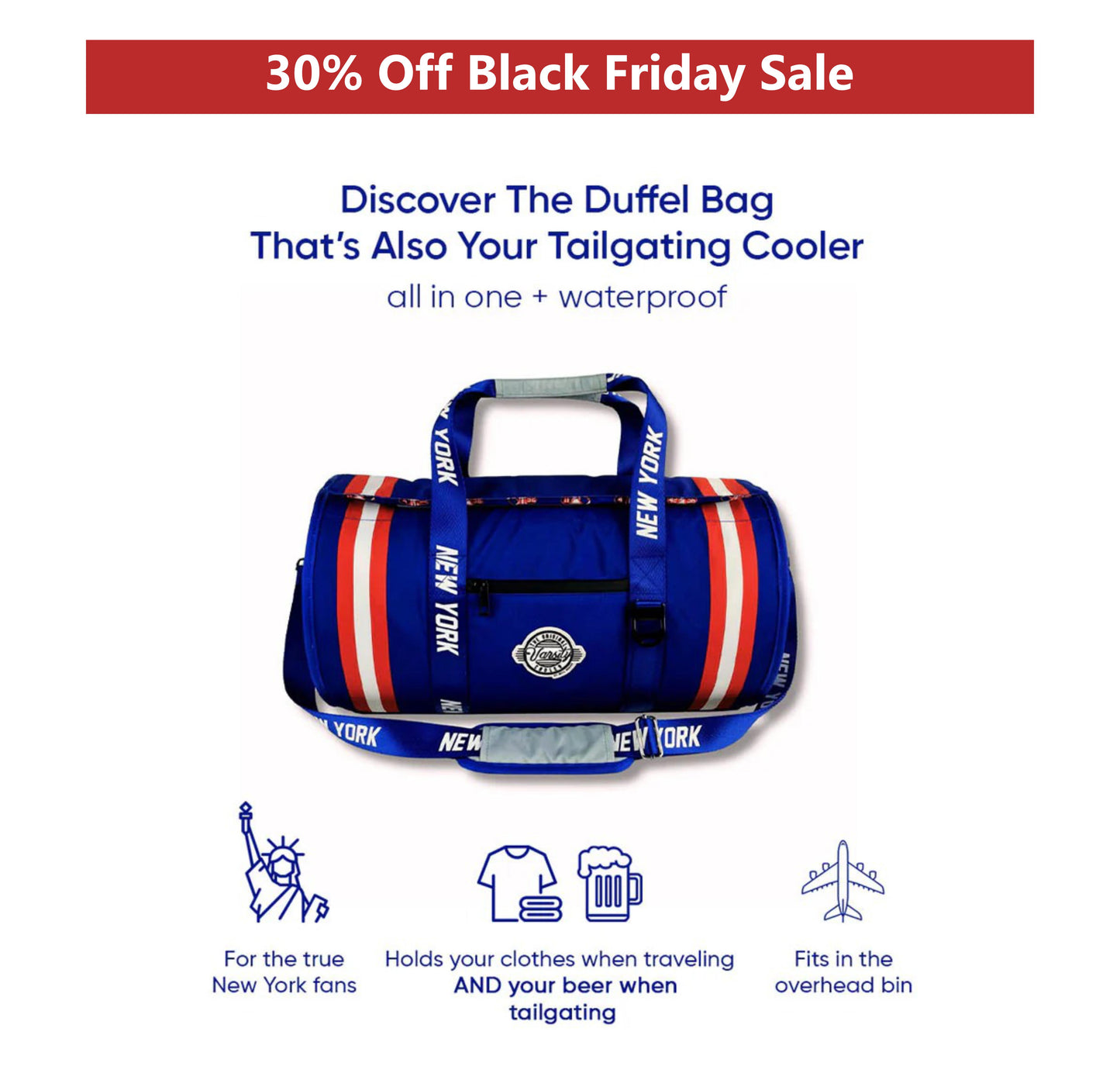 New York Duffel Cooler - Blue