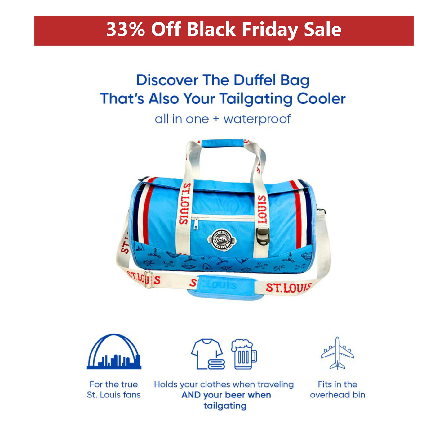 St Louis Baseball Duffel Cooler