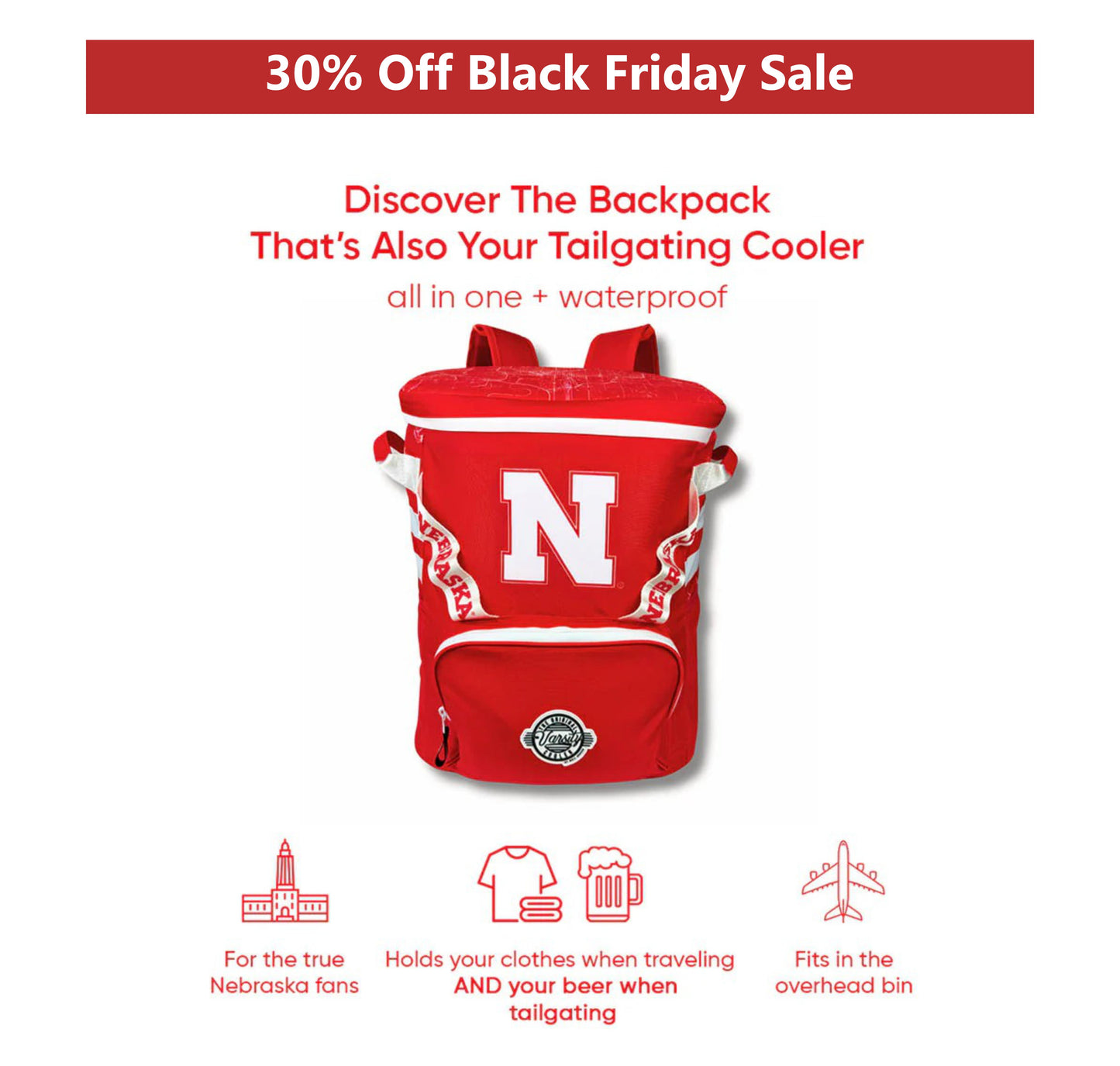University of Nebraska Backpack Cooler