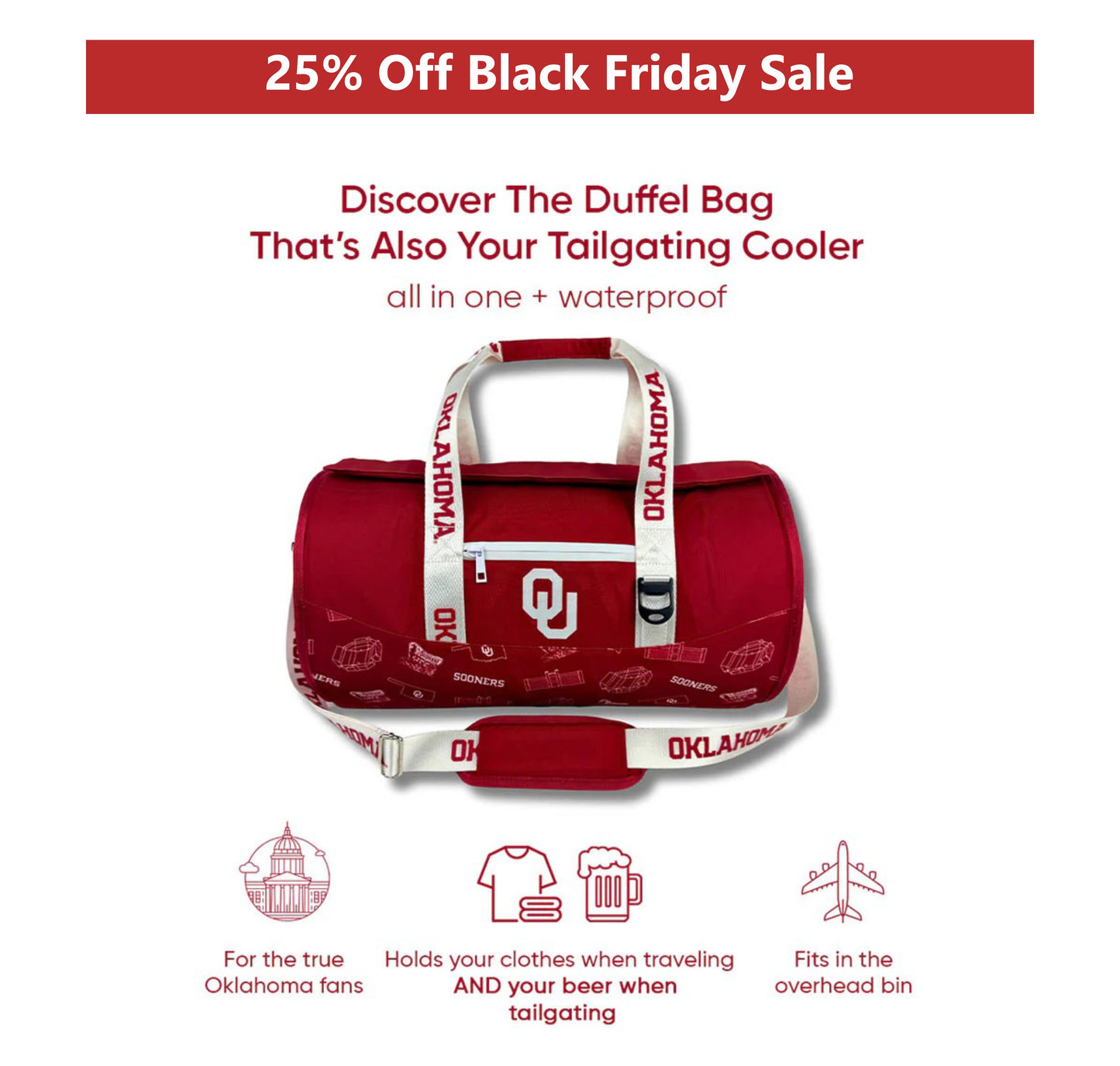 University of Oklahoma Duffel Cooler