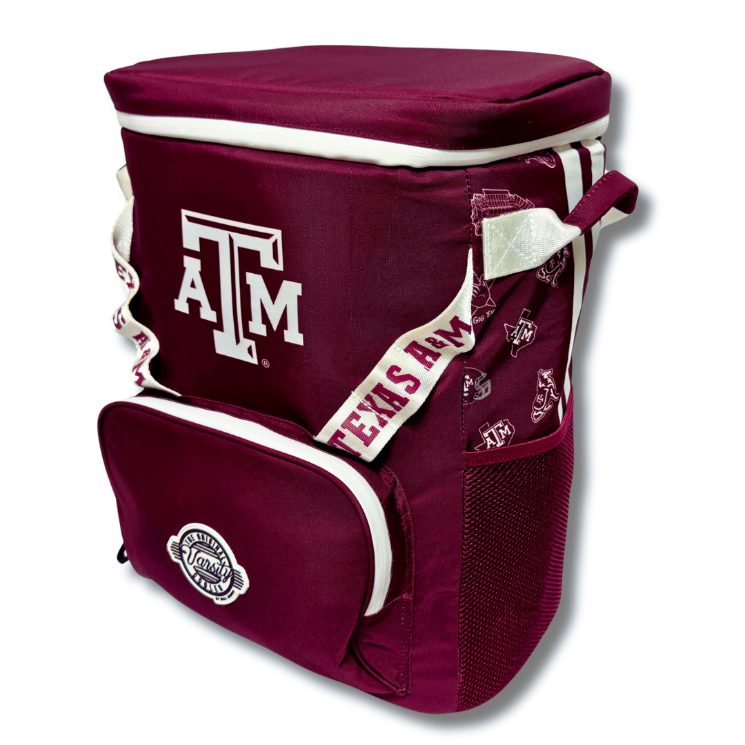 Texas A&M Backpack Cooler – Holds 48 Cans – The Varsity Cooler