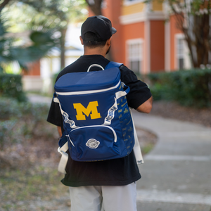 Man-Wearing-University-of-Michigan-Backpack-Cooler